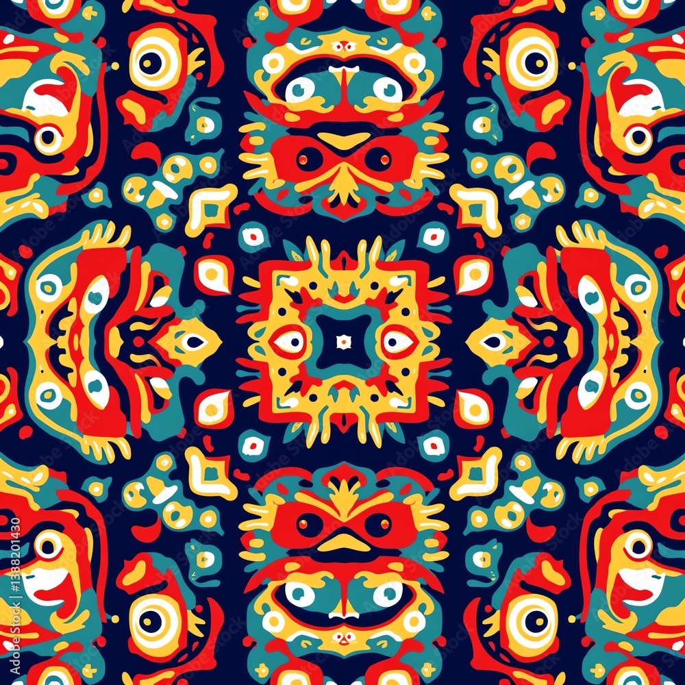Fototapeta Colorful abstract symmetrical pattern design.