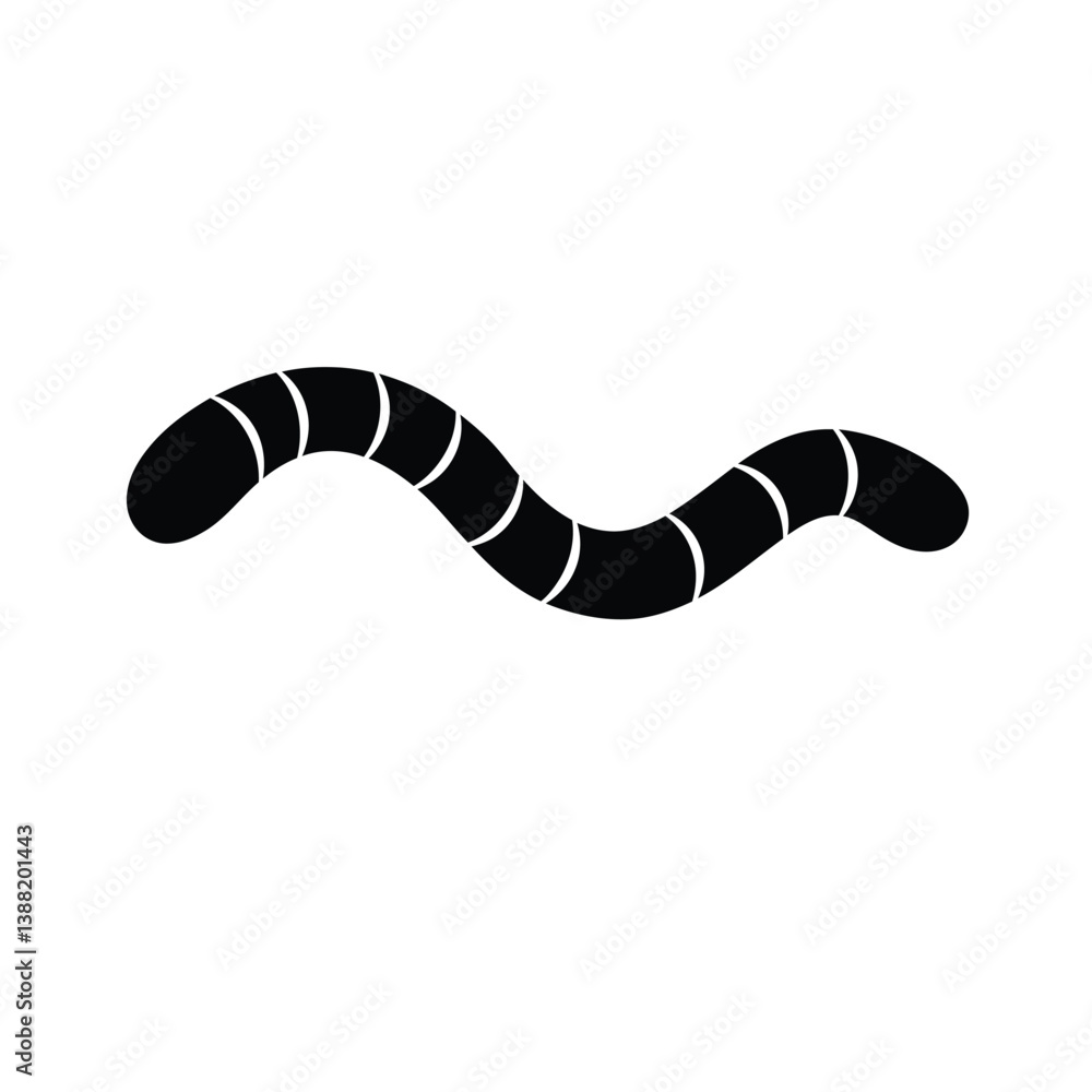 Silhouette vector illustration of a Gummy Worm icon on a white background Silhouette vector illustration of a Gummy Worm icon on a white background