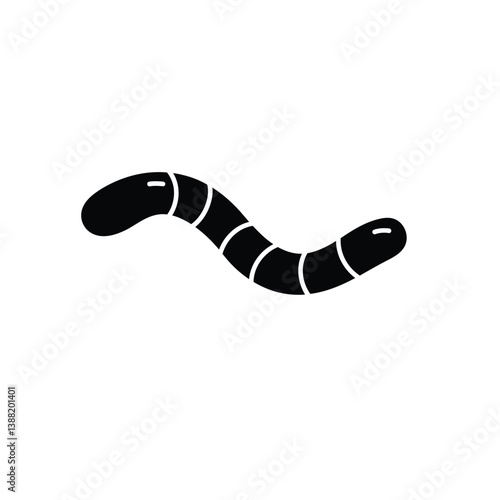 Silhouette vector illustration of a Gummy Worm icon on a white background 