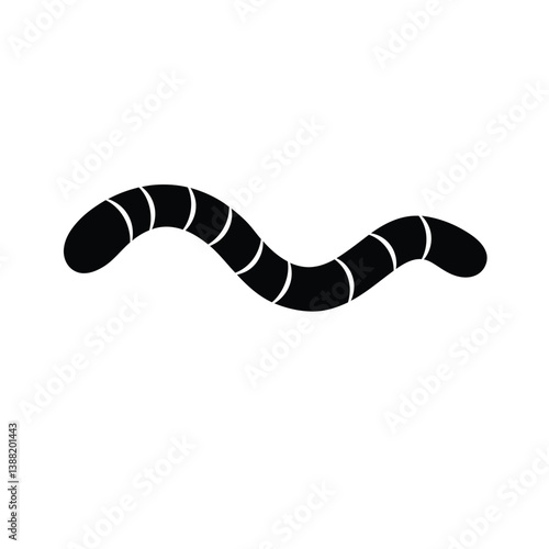 Silhouette vector illustration of a Gummy Worm icon on a white background 