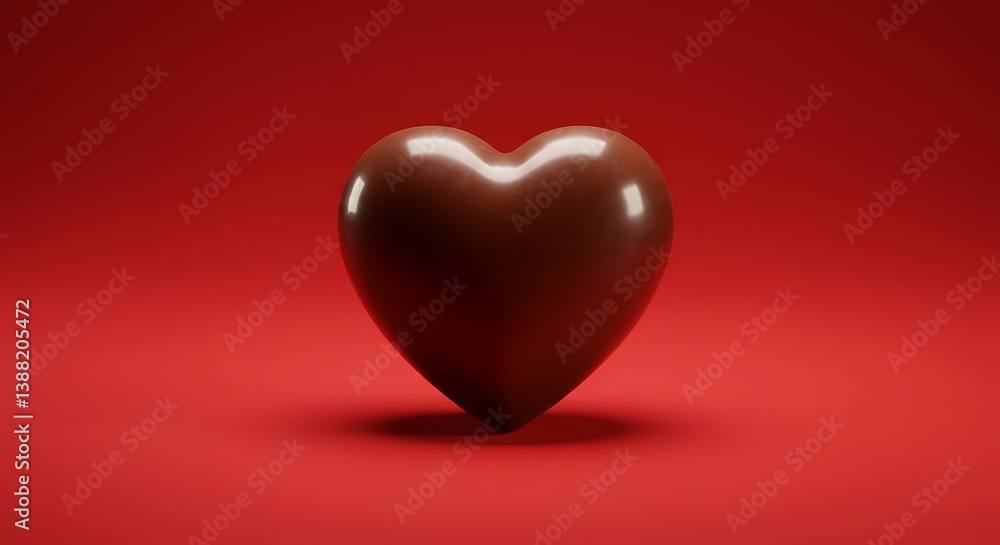 Dark Chocolate Heart: Rich Red Elegance AI Generated Dark Chocolate Heart: Rich Red Elegance AI Generated