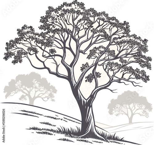 Flat and Realistic Tree Grass Vector Graphics for Designers