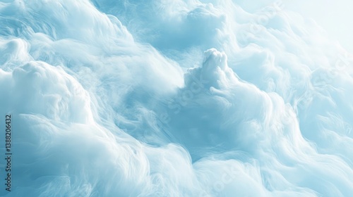 A mesmerizing view of soft blue clouds billowing gracefully, creating a serene atmosphere that encourages contemplation and evokes a sense of tranquility and peace