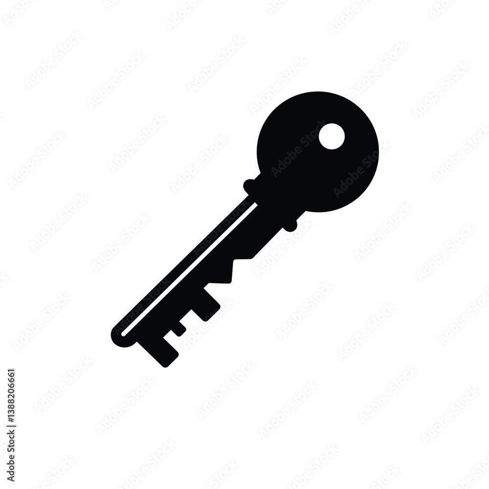 Silhouette vector illustration of a Tomb Key icon on a white background Silhouette vector illustration of a Tomb Key icon on a white background