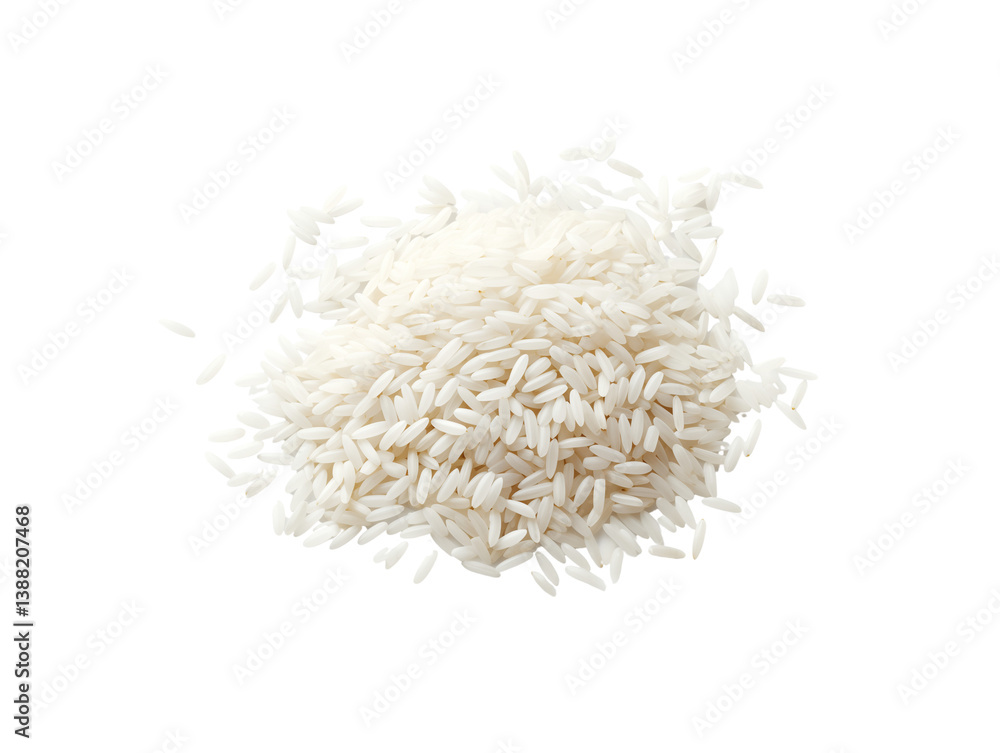 White Rice Grains Isolated on Transparent Background White Rice Grains Isolated on Transparent Background