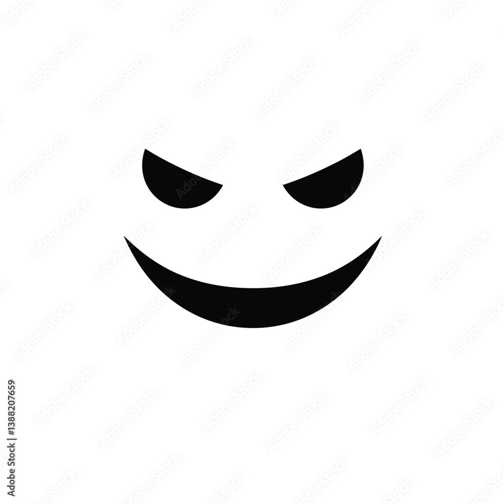Silhouette vector illustration of a Witch’s Smile icon on a white background Silhouette vector illustration of a Witch’s Smile icon on a white background