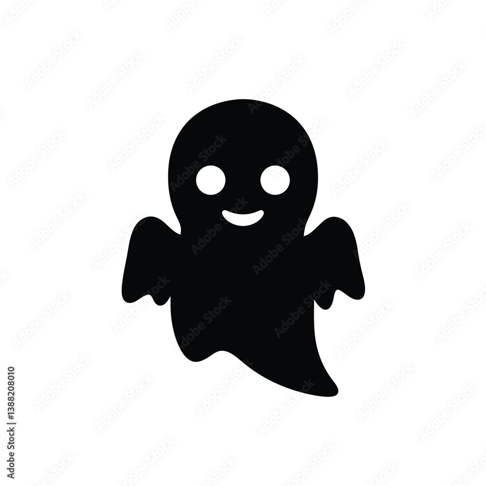 silhouetted vector illustration of a Baby Ghost icon on a white background silhouetted vector illustration of a Baby Ghost icon on a white background