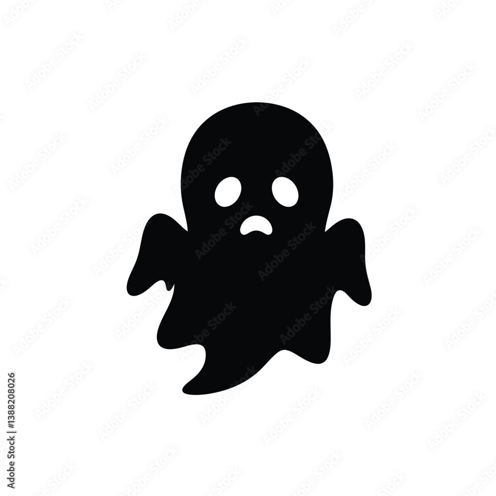silhouette vector illustration of a Baby Ghost icon on a white background silhouette vector illustration of a Baby Ghost icon on a white background