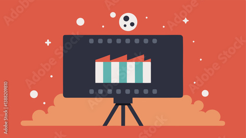 Film Festival Poster Board An empty film festival board thats covered with dust contrasting with a glowing screen displaying a plethora of diverse streaming content showcasing
