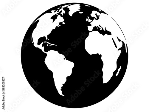 Globe Silhouette Vector Design, Globe SVG, Globe Icon