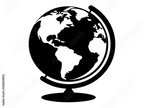 Globe Silhouette Vector Design, Globe SVG, Globe Icon