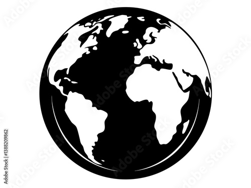 Globe Silhouette Vector Design, Globe SVG, Globe Icon