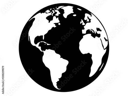 Globe Silhouette Vector Design, Globe SVG, Globe Icon