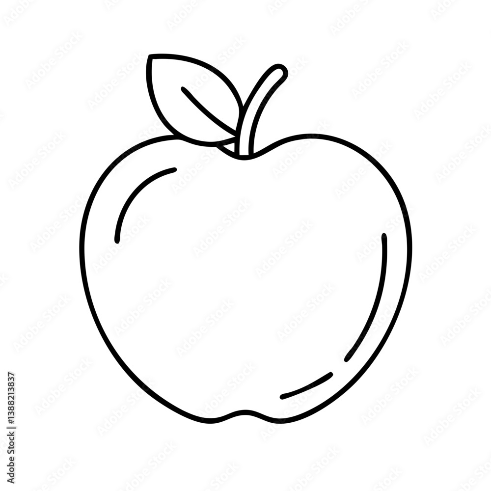 apple icon, apple line art - simple line art of apple, perfect for apple logos and icons apple icon, apple line art - simple line art of apple, perfect for apple logos and icons