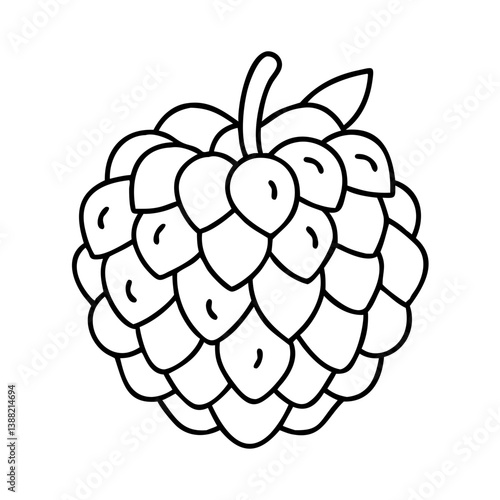 custard apple icon, custard apple line art - simple line art of custard apple, perfect for custard apple logos and icons