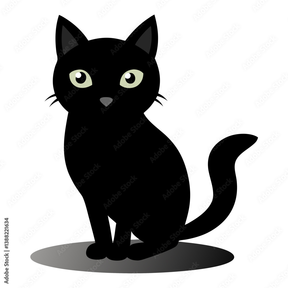 Black Cat Icon Sitting with Green Eyes Halloween Symbol
Black Cat Icon Sitting with Green Eyes Halloween Symbol
