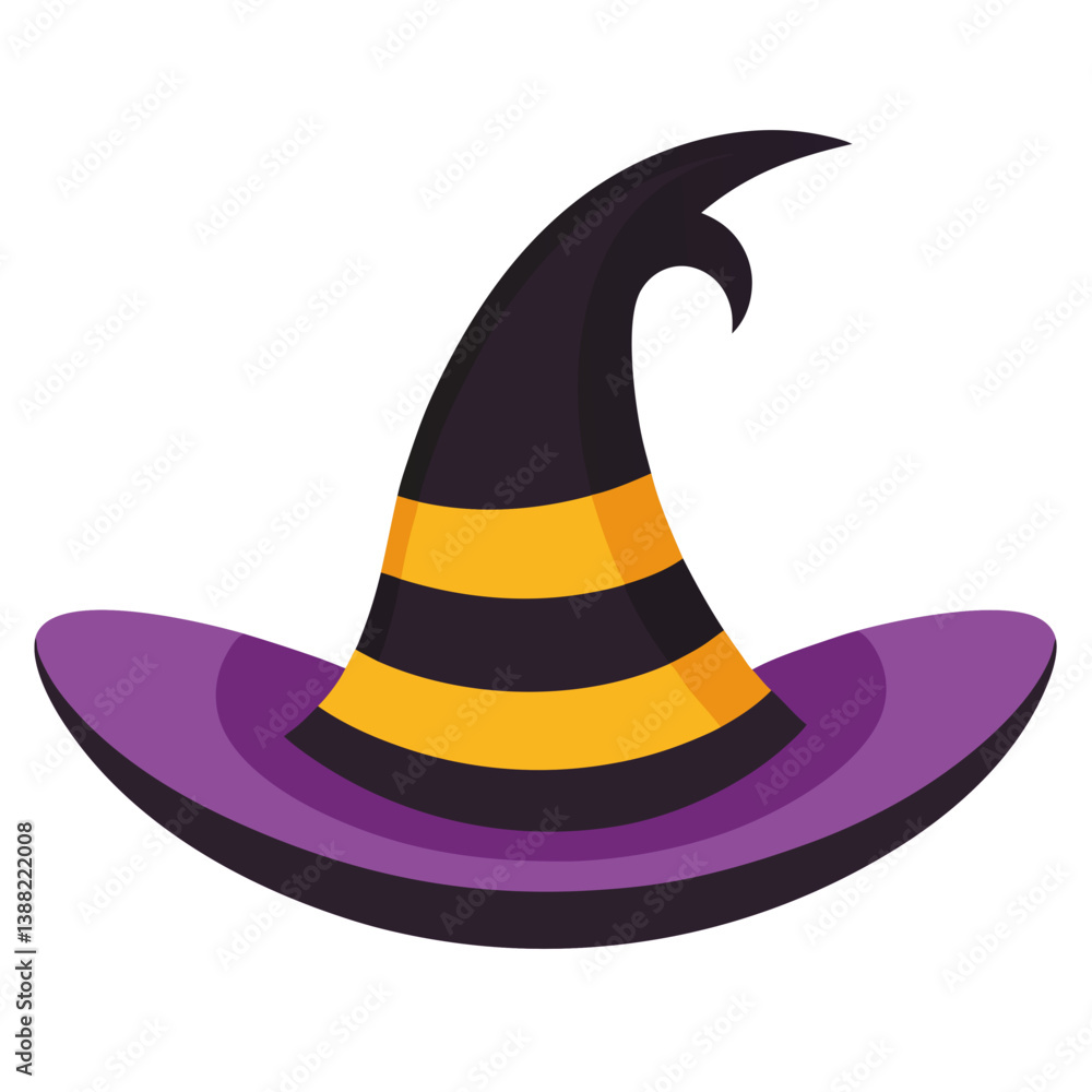 Naklejka premium Witch Hat Icon Halloween Costume Accessory Illustration