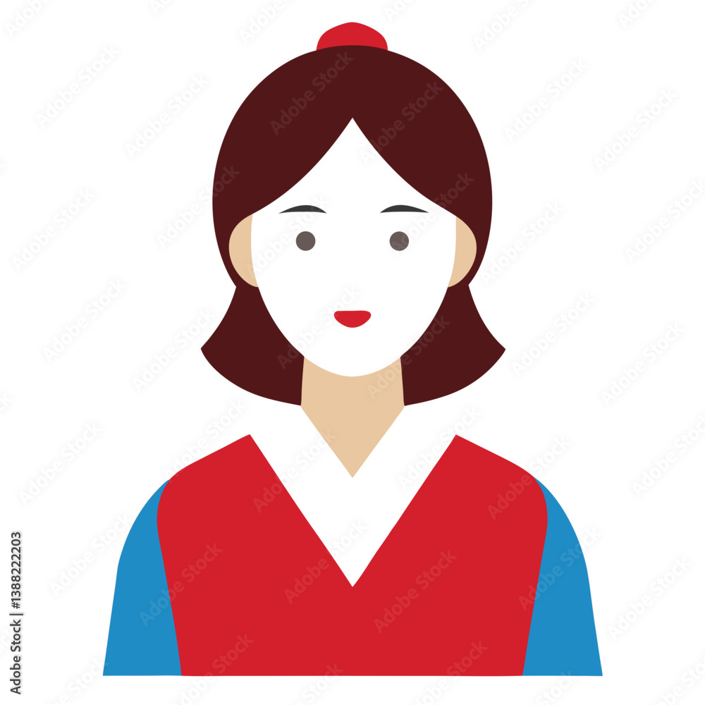 Korean Woman Icon Traditional Hanbok Dress Flat Cultural Vector Art
Korean Woman Icon Traditional Hanbok Dress Flat Cultural Vector Art