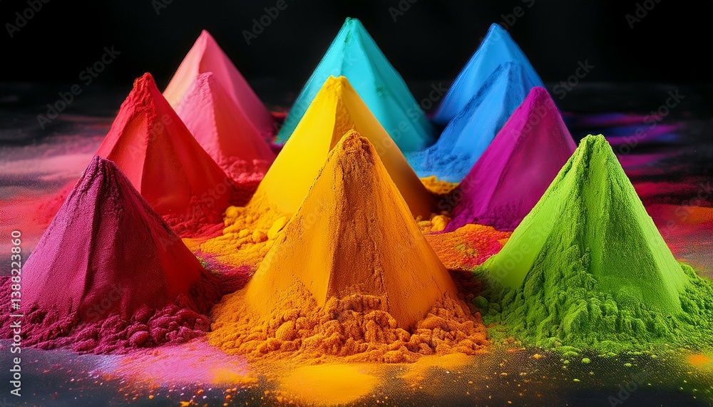 colorful powder on white