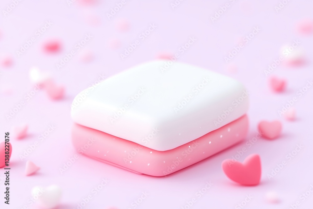 Pink and white cosmetic container Pink and white cosmetic container