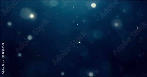 white glow particles with soft bokeh effect on dark abstract backgroun vector illustration.