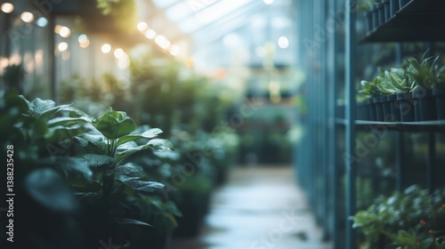 Green Plants in a Greenhouse - Lush Flora
