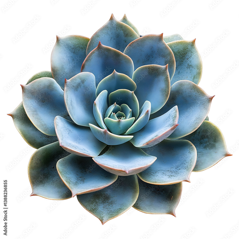 A Compact Echeveria Blue Prince with Soft Powdery Blue Sueroa Plant Isolated on Transparent Background A Compact Echeveria Blue Prince with Soft Powdery Blue Sueroa Plant Isolated on Transparent Background
