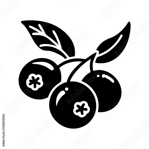 bilberry icon, bilberry line art - simple line art of bilberry, perfect for bilberry logos and icons