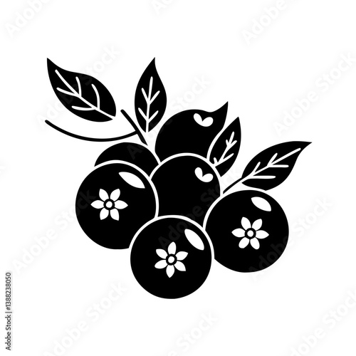bilberry icon, bilberry line art - simple line art of bilberry, perfect for bilberry logos and icons