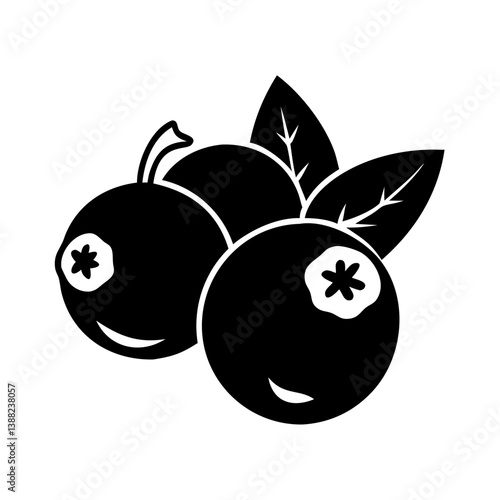 bilberry icon, bilberry line art - simple line art of bilberry, perfect for bilberry logos and icons