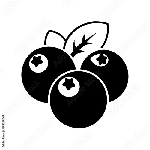 bilberry icon, bilberry line art - simple line art of bilberry, perfect for bilberry logos and icons