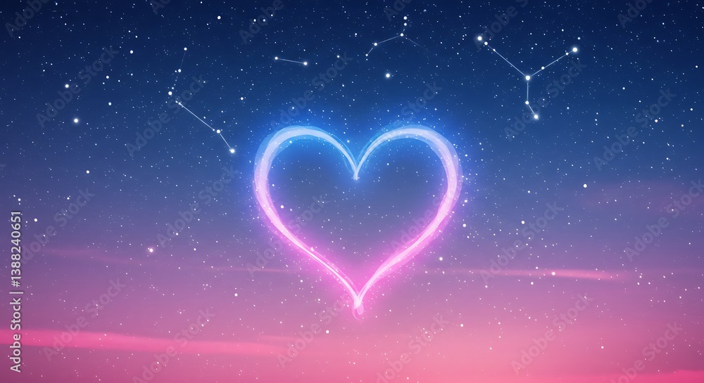 Cosmic Heart: Neon Love in a Starry Sky AI Generated Cosmic Heart: Neon Love in a Starry Sky AI Generated
