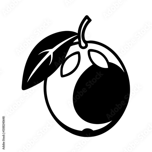 sapodilla fruit icon, sapodilla fruit line art - simple line art of sapodilla fruit, perfect for sapodilla fruit logos and icons