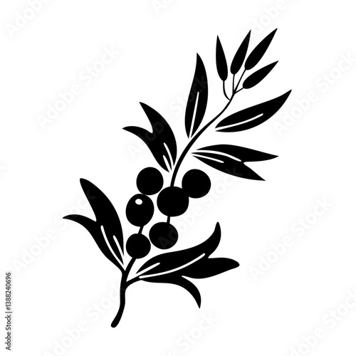 sea buckthorn icon, sea buckthorn line art - simple line art of sea buckthorn, perfect for sea buckthorn logos and icons