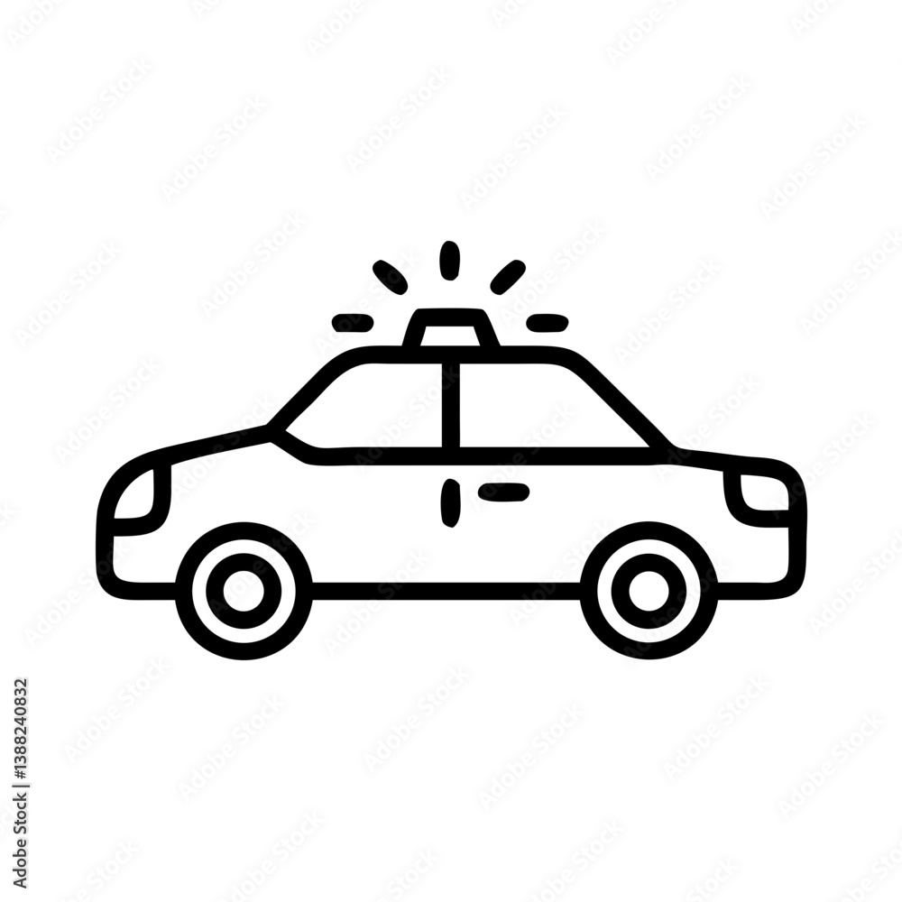 Police Car Icon for Law Enforcement and Security Themes Police Car Icon for Law Enforcement and Security Themes
