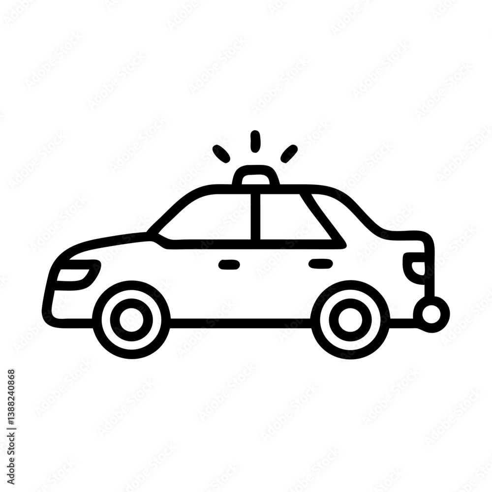Police Car Icon for Law Enforcement and Security Themes Police Car Icon for Law Enforcement and Security Themes