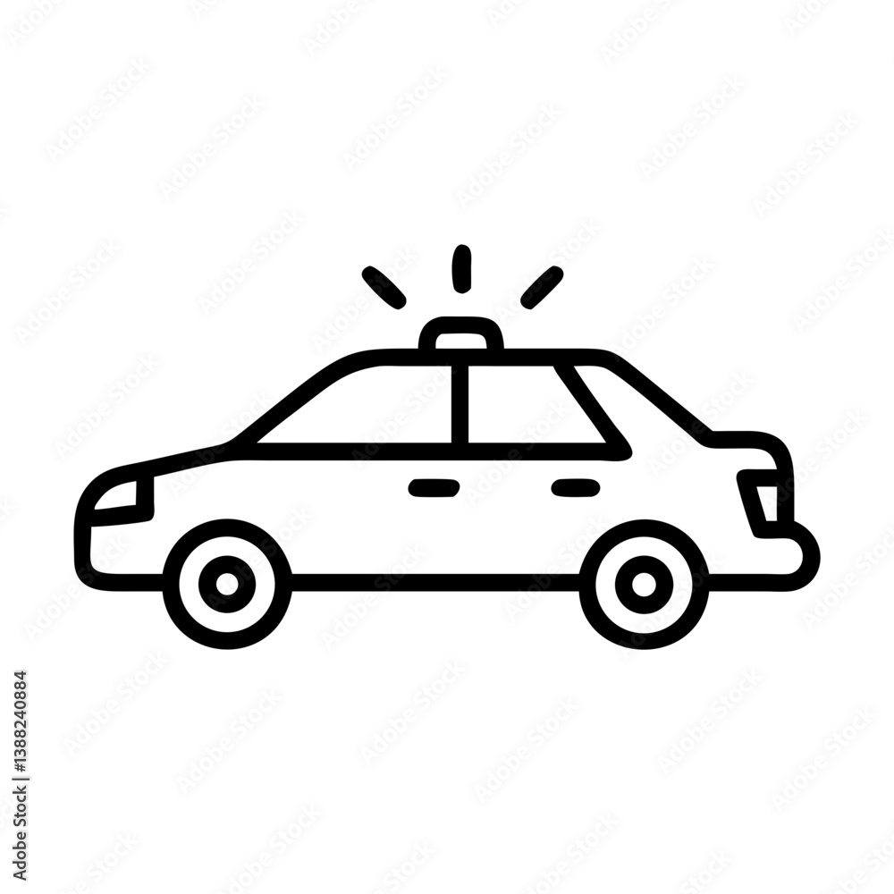 Police Car Icon for Law Enforcement and Security Themes Police Car Icon for Law Enforcement and Security Themes