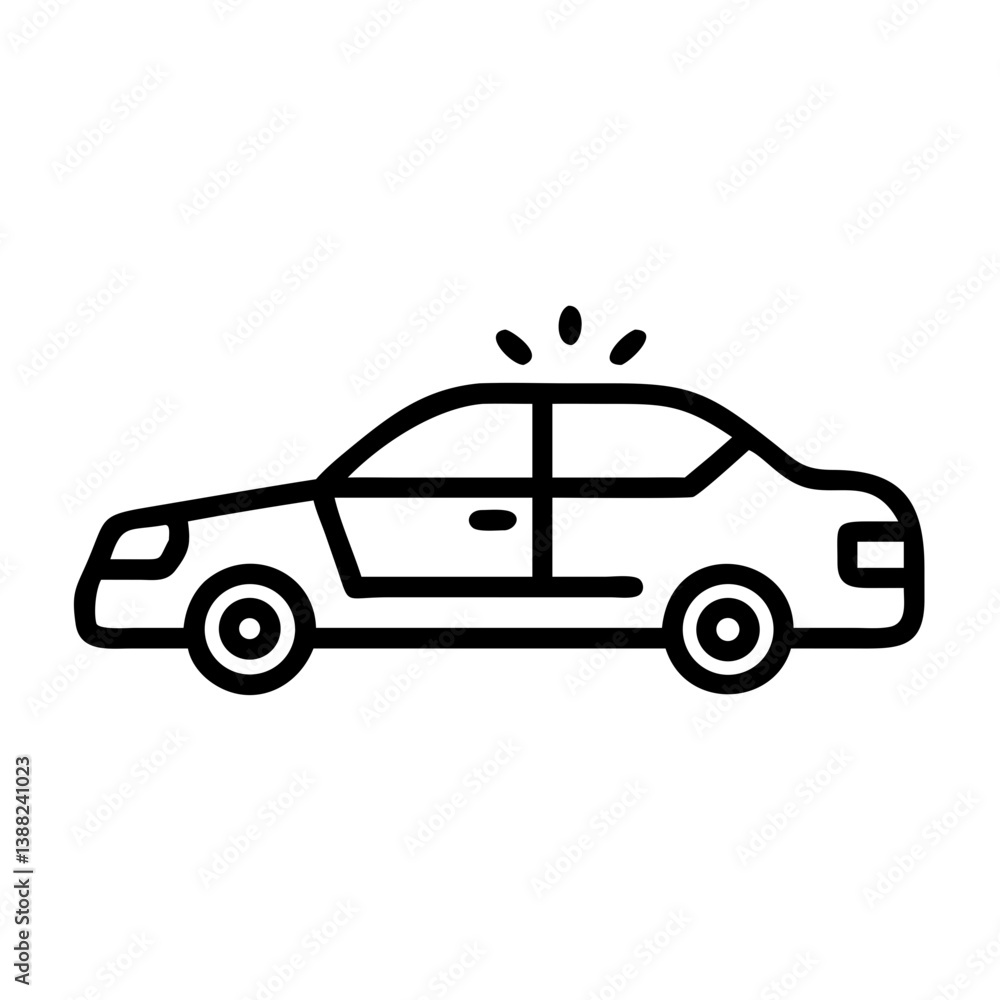 Police Car Icon for Law Enforcement and Security Themes Police Car Icon for Law Enforcement and Security Themes