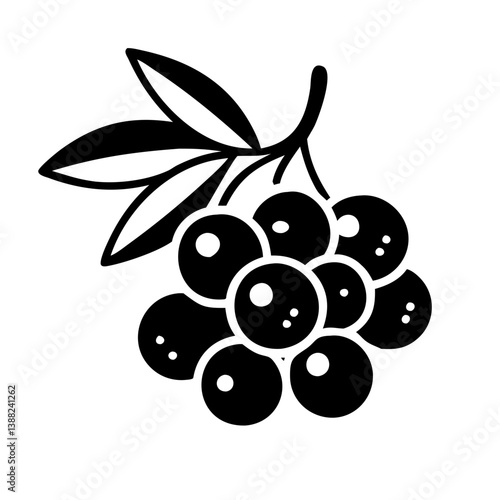 acai berry icon, acai berry line art - simple line art of acai berry, perfect for acai berry logos and icons