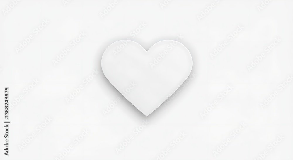 Obraz premium Subtle White Heart: Minimalist Art Print AI Generated