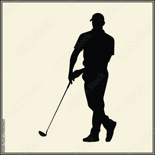 Golfer Silhouette, Swing Action