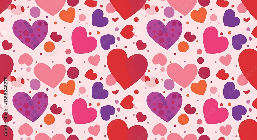 Joyful Hearts: A Valentine's Day Pattern AI Generated Joyful Hearts: A Valentine's Day Pattern AI Generated