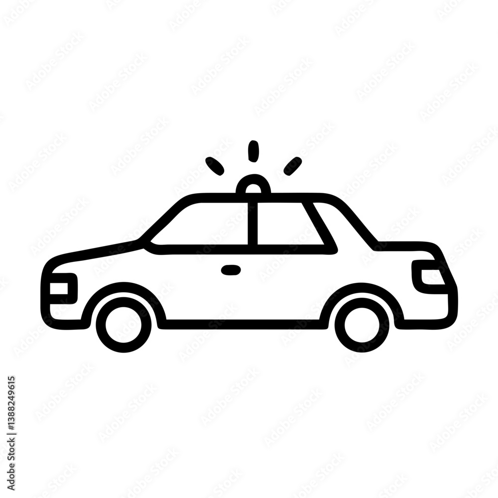 Police Car Icon for Law Enforcement and Security Themes Police Car Icon for Law Enforcement and Security Themes