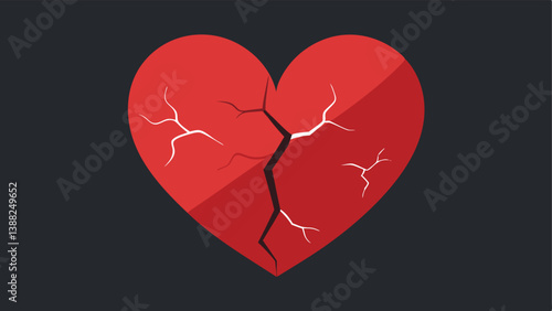 Heart with Cracks A heart illustration with visible cracks symbolizing emotional distress and vulnerability stemming from an unstable environment.