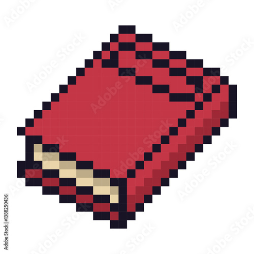 赤い本のピクセルアート