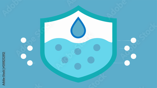 Moisture Barrier Visualize a protective moisture barrier formed by nanoparticles on the skin surface preventing water loss while showcasing hydration delivery.