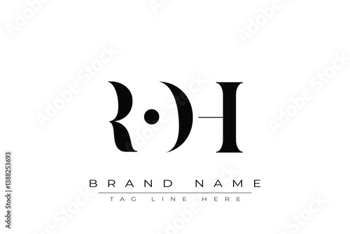 ROH abstract letter logo design. This logo is designed by three abstract letters.