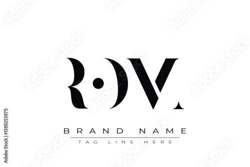 ROM abstract letter logo design. This logo is designed by three abstract letters.