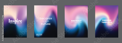 Vibrant Gradient Mesh Poster Templates Abstract Background Designs