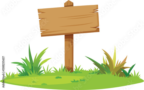 Wooden sign. on white background